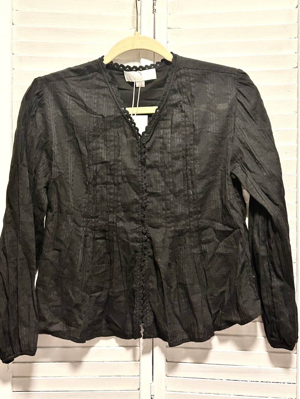Zara Kids girls size 13-14 long sleeve Pintuck button down blouse shirt top